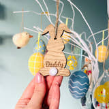 Load image into Gallery viewer, Personalised Wooden Bunny Ornament – Custom Easter Decoration