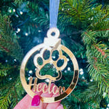 Load image into Gallery viewer, Paw Print - 'Any Name' Christmas Tree Decoration
