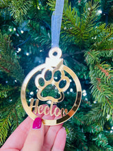 Load image into Gallery viewer, Paw Print - 'Any Name' Christmas Tree Decoration