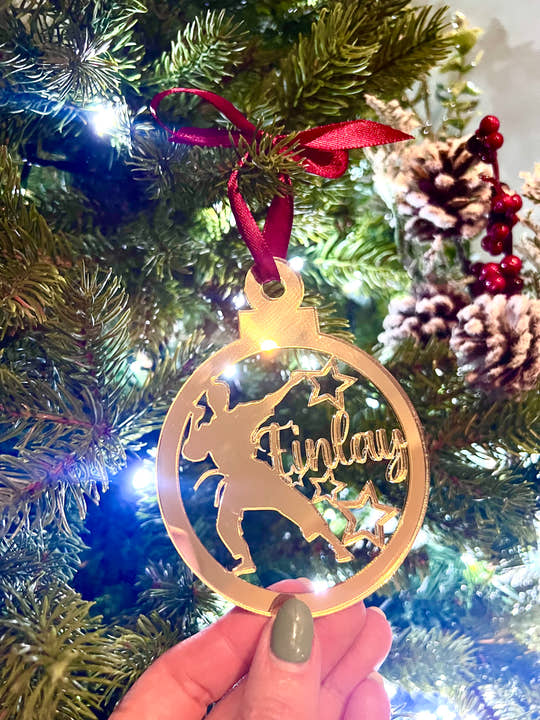 Karate Boy - 'Any Name' Christmas Tree Decoration