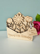 Load image into Gallery viewer, Wooden Flower Card