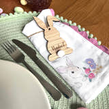 Load image into Gallery viewer, Personalised Wooden Bunny Ornament – Custom Easter Decoration