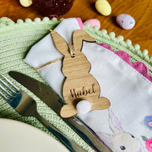 Load image into Gallery viewer, Personalised Wooden Bunny Ornament – Custom Easter Decoration