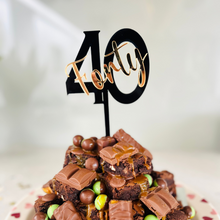 Load image into Gallery viewer, 40 'Any Age' - Black & Gold Cake Topper