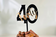 Load image into Gallery viewer, 40 'Any Age' - Black & Gold Cake Topper