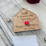 Load image into Gallery viewer, Personalised 40th Birthday Gift - Reasons Why I Love You Box - Custom Engraved Wooden Tokens for Him or Her