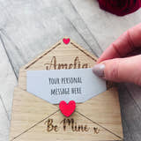 Load image into Gallery viewer, Personalised Wooden Valentine’s Gift - Engraved Love Letter Keepsake - Custom Romantic Envelope Design with Heart Detail