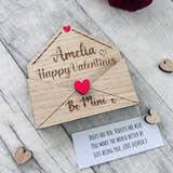 Load image into Gallery viewer, Personalised Wooden Valentine’s Gift - Engraved Love Letter Keepsake - Custom Romantic Envelope Design with Heart Detail