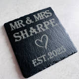Load image into Gallery viewer, Mr & Mrs Slate Coasters craft product