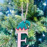 Load image into Gallery viewer, Elf ‘Initial’ Christmas Tree Decoration craft product