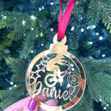 Load image into Gallery viewer, BMX 'Any Name' Christmas Tree Decoration craft product