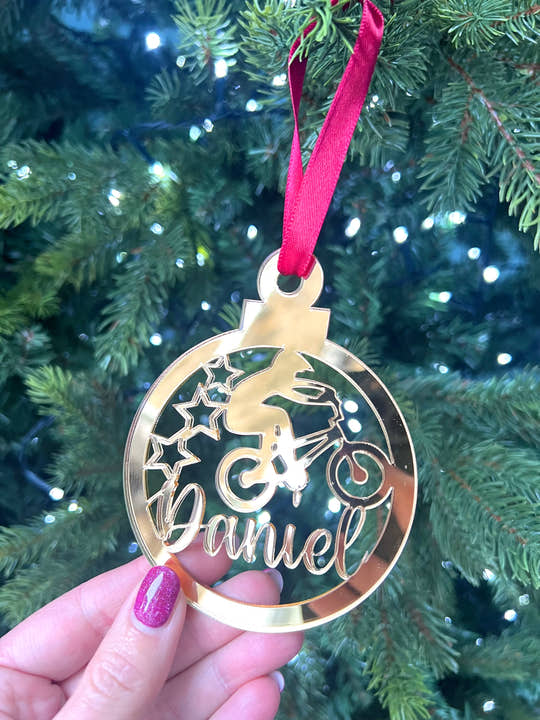 BMX 'Any Name' Christmas Tree Decoration craft product
