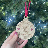 Load image into Gallery viewer, ‘Christmas is where’ - Family - Personalised Tree Decoration