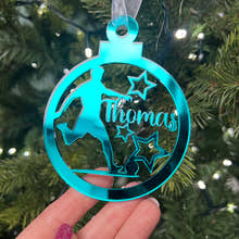 Load image into Gallery viewer, Footballer - 'Any Name' Christmas Tree Decoration craft product