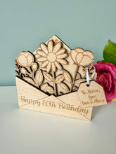 Load image into Gallery viewer, Wooden Flower Card