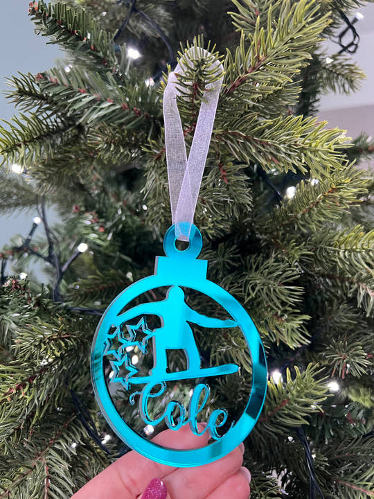 Snowboarder - 'Any Name' Christmas Tree Decoration craft product