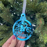 Load image into Gallery viewer, BMX 'Any Name' Christmas Tree Decoration craft product