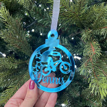 Load image into Gallery viewer, BMX 'Any Name' Christmas Tree Decoration craft product