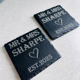 Load image into Gallery viewer, Mr & Mrs Slate Coasters craft product