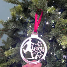 Load image into Gallery viewer, Footballer - 'Any Name' Christmas Tree Decoration craft product