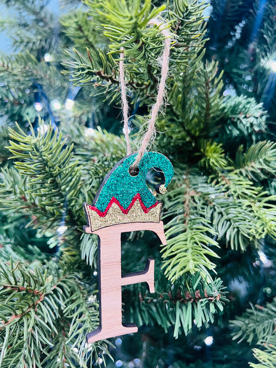 Elf ‘Initial’ Christmas Tree Decoration craft product