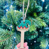 Load image into Gallery viewer, Elf ‘Initial’ Christmas Tree Decoration craft product