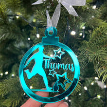 Load image into Gallery viewer, Footballer - 'Any Name' Christmas Tree Decoration craft product