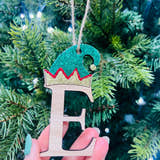 Load image into Gallery viewer, Elf ‘Initial’ Christmas Tree Decoration craft product