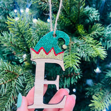 Load image into Gallery viewer, Elf ‘Initial’ Christmas Tree Decoration craft product