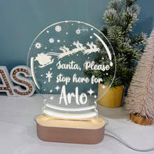 Load image into Gallery viewer, Santa Stop Here - Christmas LED Light up Snowglobe - personalised
