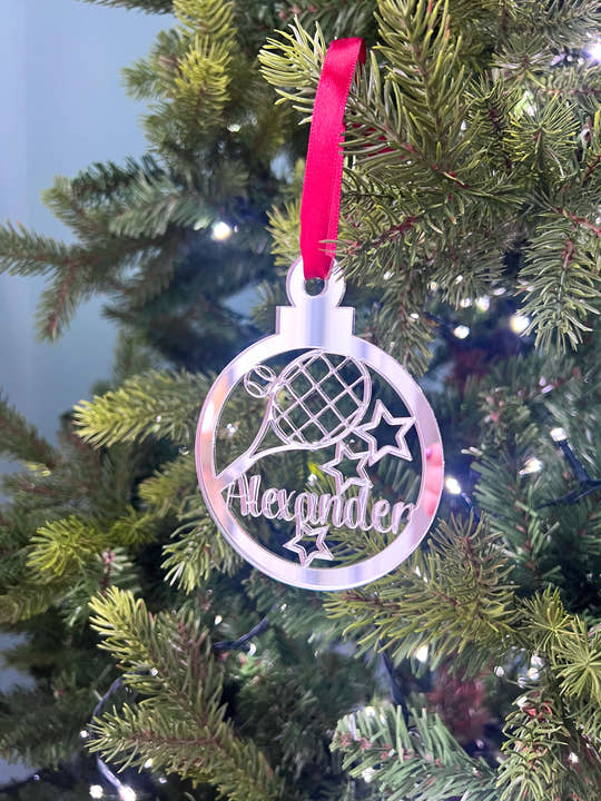 Tennis - 'Any Name' Christmas Tree Decoration craft product