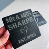 Load image into Gallery viewer, Mr & Mrs Slate Coasters craft product