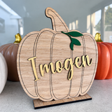 Load image into Gallery viewer, Personalised Wooden Pumpkin Decoration