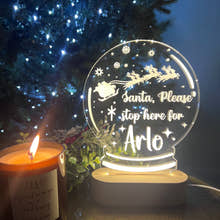Load image into Gallery viewer, Santa Stop Here - Christmas LED Light up Snowglobe - personalised