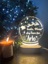 Load image into Gallery viewer, Santa Stop Here - Christmas LED Light up Snowglobe - personalised