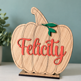 Load image into Gallery viewer, Personalised Wooden Pumpkin Decoration