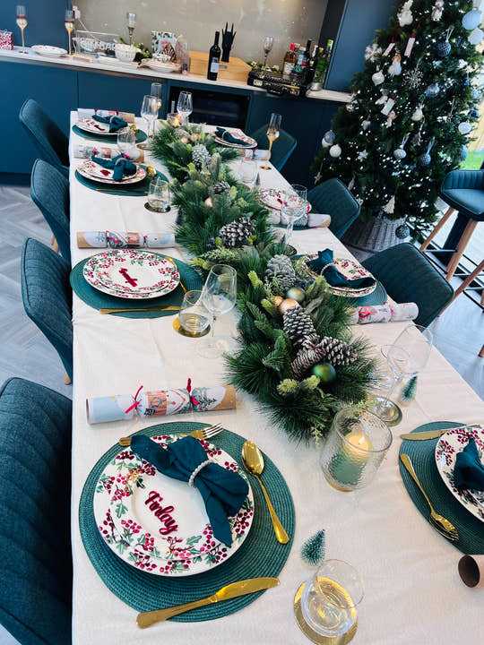 Christmas dinner table setting