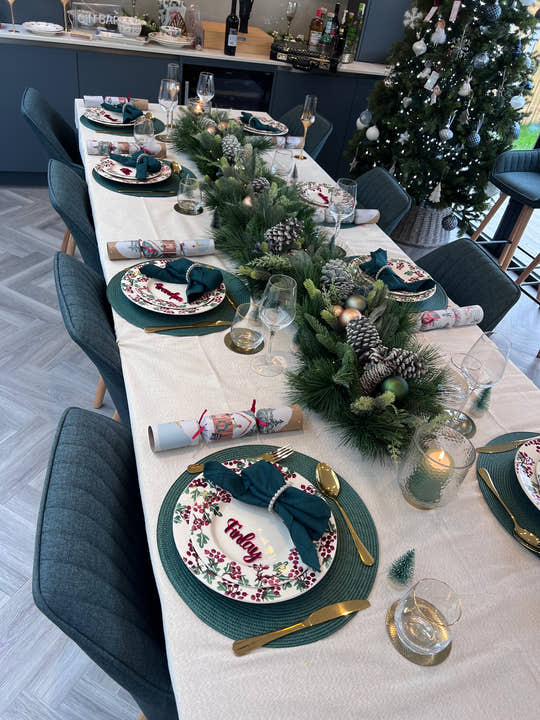 Festive Christmas dinner Table setting