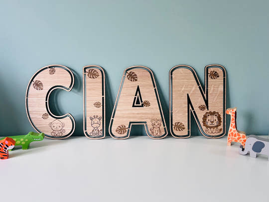 Jungle Themed Wall Letters craft product