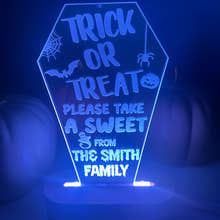 Load image into Gallery viewer, LED Light up Trick or Treat Coffin stand