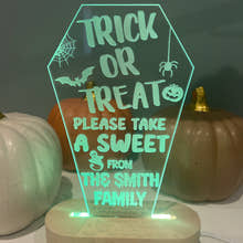 Load image into Gallery viewer, LED Light up Trick or Treat Coffin stand