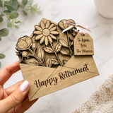 Load image into Gallery viewer, personalised-wooden-retirement-gift-floral-keepsake-uk.webp