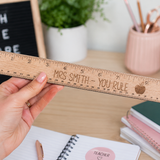 Load image into Gallery viewer, Teacher ruler - wooden 30cm with personalised name