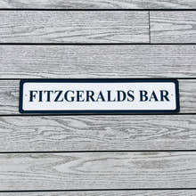 Load image into Gallery viewer, Personalised bar name sign mounted on outdoor wall, perfect for home bar, man cave, or garden pub decor