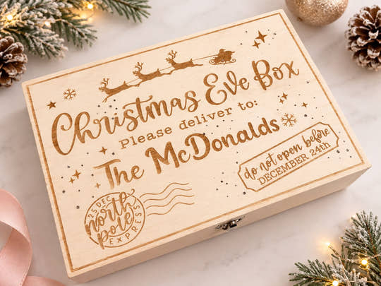 Family Wooden Christmas Eve Box