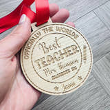 Load image into Gallery viewer, 'Best Teacher' Medal craft product
