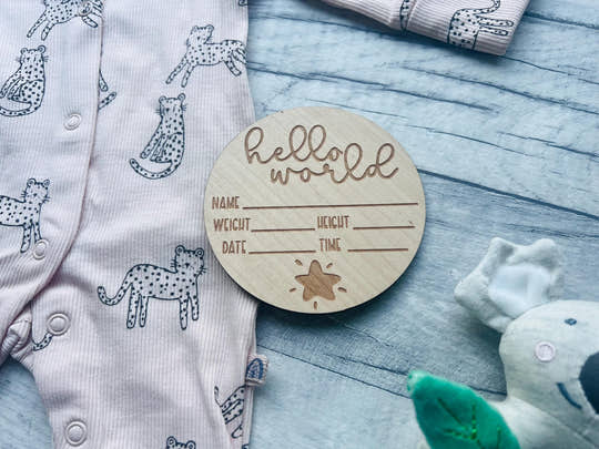 Hello World newborn baby disc