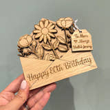 Load image into Gallery viewer, 80th Birthday Wooden Flower Card