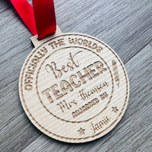 Load image into Gallery viewer, 'Best Teacher' Medal craft product