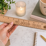 Load image into Gallery viewer, Teacher ruler - wooden 30cm with personalised name with You Rule